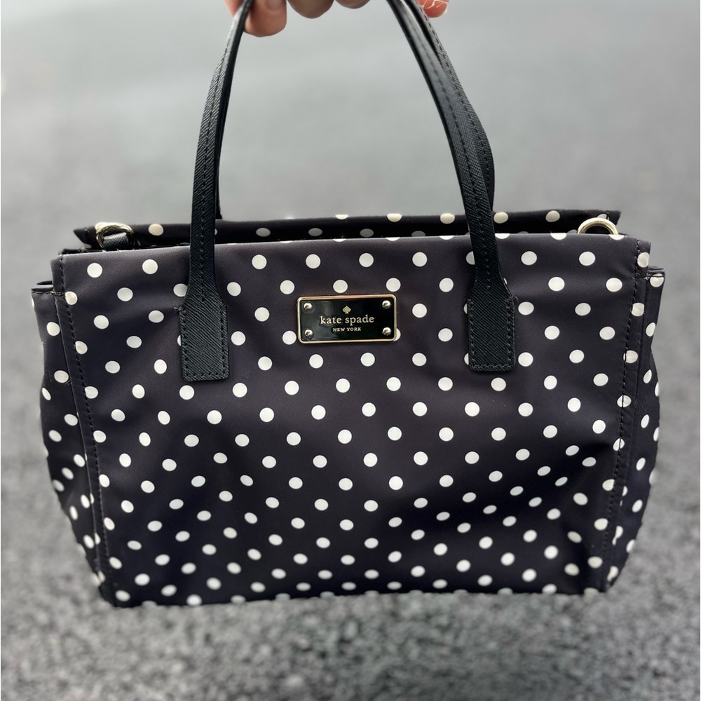Kate Spade New York purse white polka dot black bag